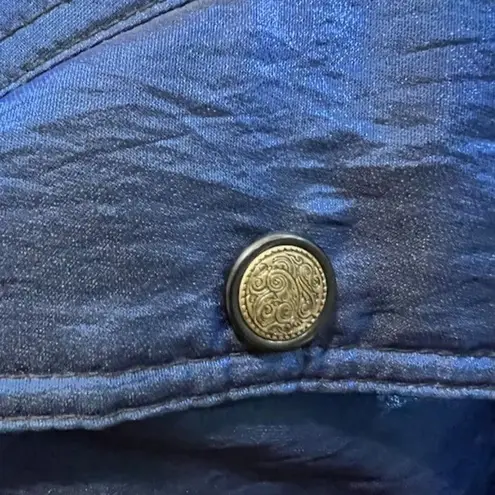 Nils Skiwear Women's Metallic Blue Hooded Ski Jacket Drawstring Made in USA 10