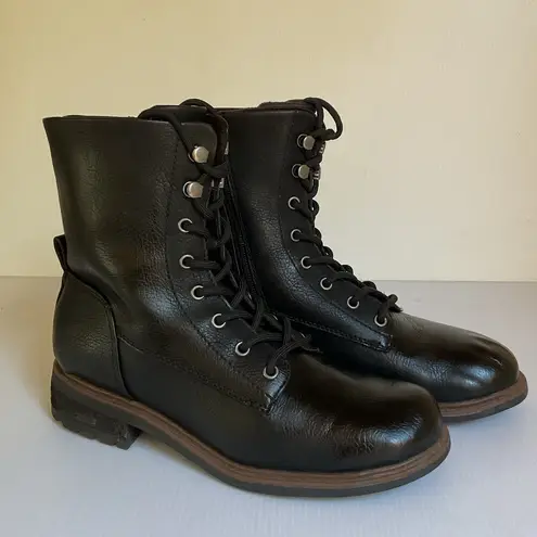 B.O.C Black Combat Boots Women’s Size 7.5M Faux Leather Lace