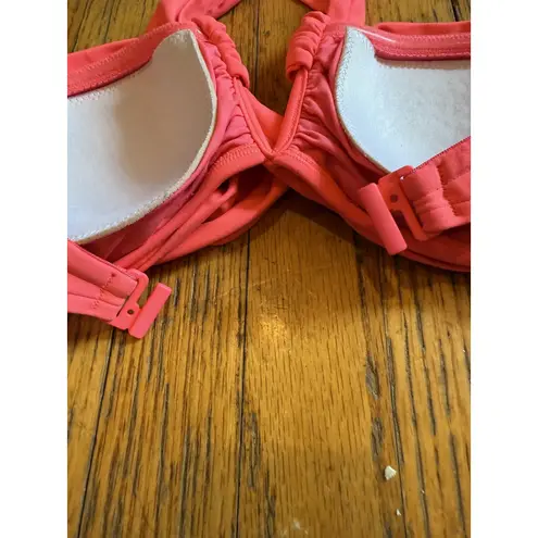 Seafolly Bikini Top Womens 8 AU US 4 Coral Pink Halter Twist Front Padded Swim