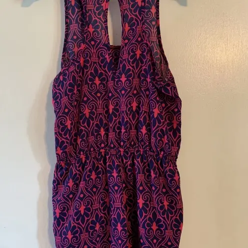 Almost Pink NWOT Boutique Sleeveless Romper Size Small Navy & Pink Print