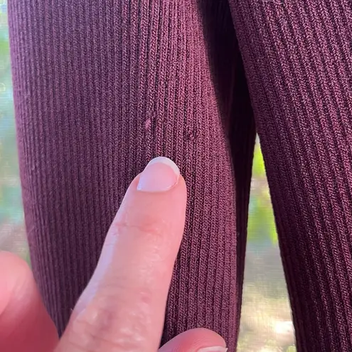 Sandro Women's Burgundy Ribbed Knit Long Sleeve Mini Dress Size XS