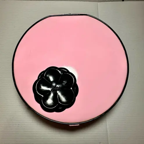 Pink Vinyl Carry On Makeup Travel Handle 11" Suitcase Retro Floral Bag Quaint