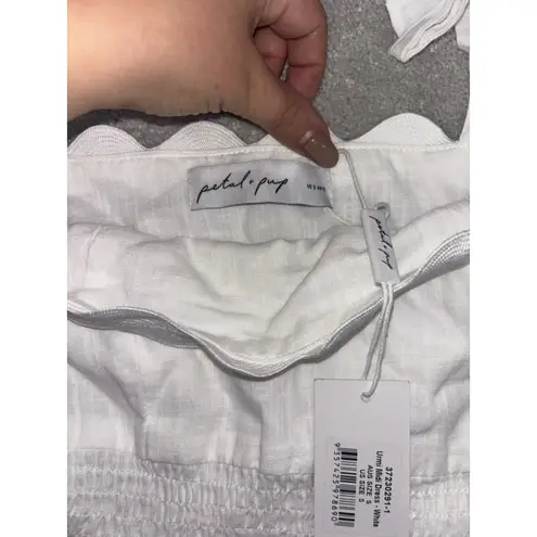 Petal and Pup urmi midi dress white bow lined pockets small NWT Bride