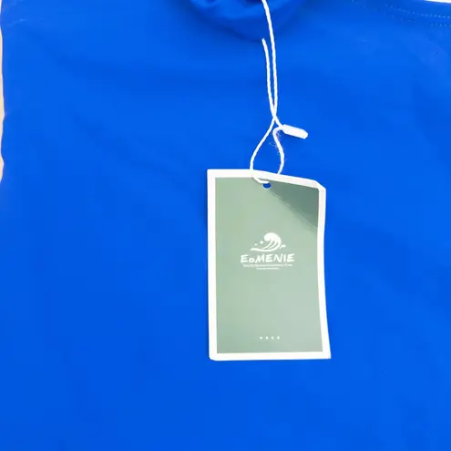 Eomenie Womens Tankini Swim Set Size M Blue Halter Top Retro Coastal Summer Size M