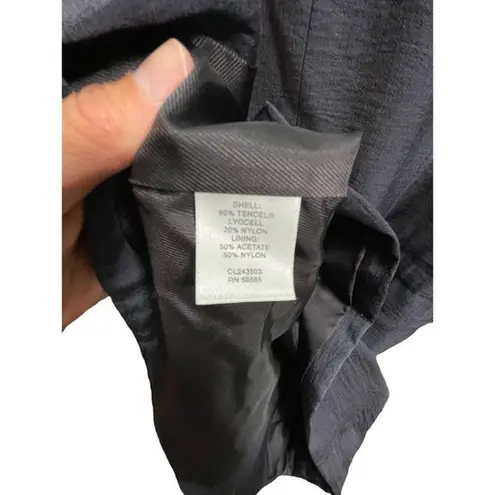 Classiques Entier Women's 3/4 Ruche Sleeve Blue Grey Tencel Lyocell Zip Jacket