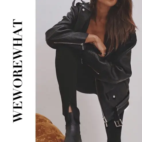 We Wore What High Rise Skinny Zip Jeans Black Size 24 NWT