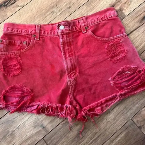 Levi's Levi Red Cut Off Denim Shorts 