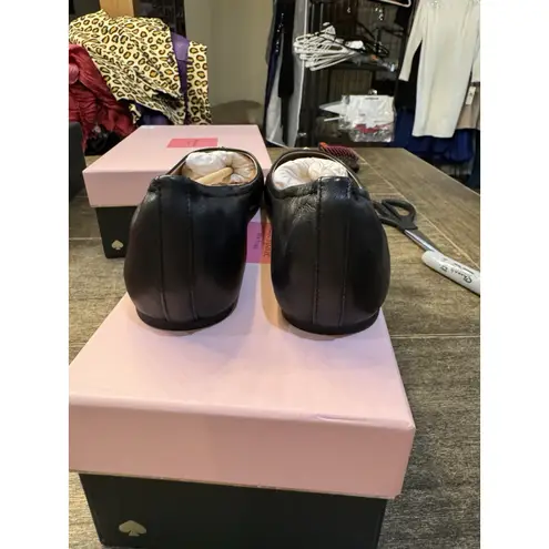 Kate Spade New York Kora black leather ballet flats slip on shoes New Size 9.5