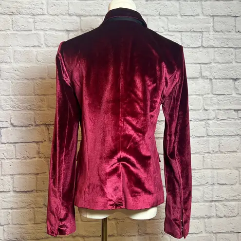 ark & co. Women's M Burgundy Velvet Blazer Single Button Jacket Red Size M