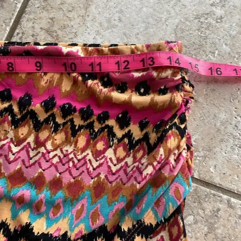 BODEN Side Split Jersey Midi Skirt Multi Textured Ikat Pink Size 8