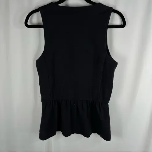 Madewell  | Black Sleeveless Peplum Top Medium