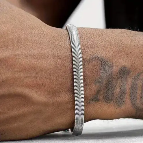 Silver stainless steel chain Punk bracelet Gothic Emo