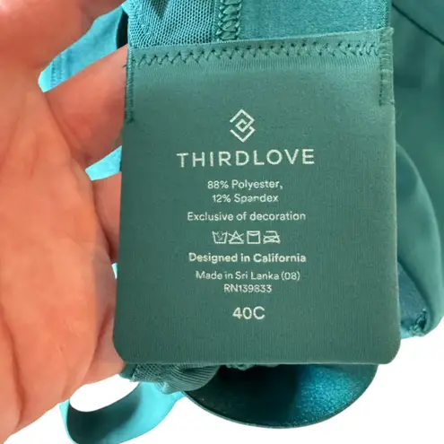 Thirdlove - Kinetic Performance Sports Bra Teal Sz 40C