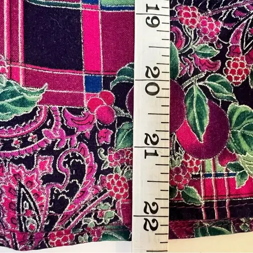 Rhythm Creations Vintage Square Dance Blouse Ruffle Purple & Pink Floral Blouse Size M