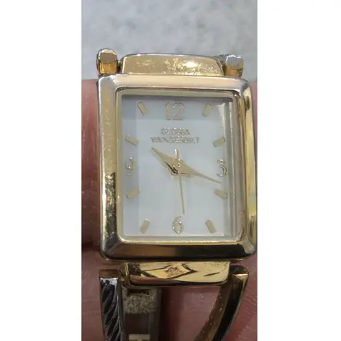 Gloria Vanderbilt Square Face Two Tone Bracelet Tank Watch Women