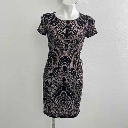 Jump NWT Apparel Sparkle Dress Medium Black Rose Gold Glitter m