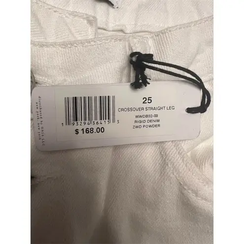 We Wore What NWT Revolve Women's Crossover Straight Leg White Jeans Size 25