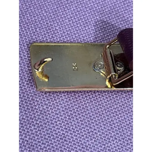 Heaven Mayhem Plate Belt in Gold & Burgundy Small Womens Leather Buckle Red