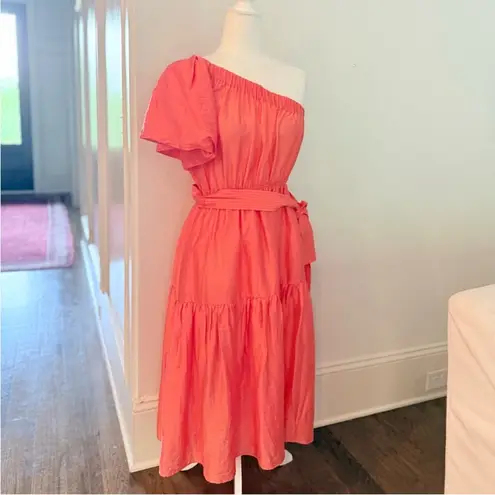 Current Air One-Shoulder Midi Dress – Size S (Orange Creamsicle)
