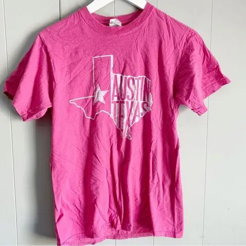 Port & Co Austin Texas Graphic Tee Pink Size Small