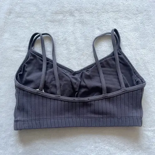 Danskin Gray Rib Double Strap Bralette Size Small