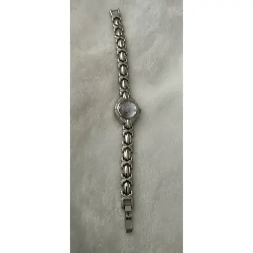 CTNY Quartz Watch Silver Tone Band Rhinestone Accents Womens Jewelry