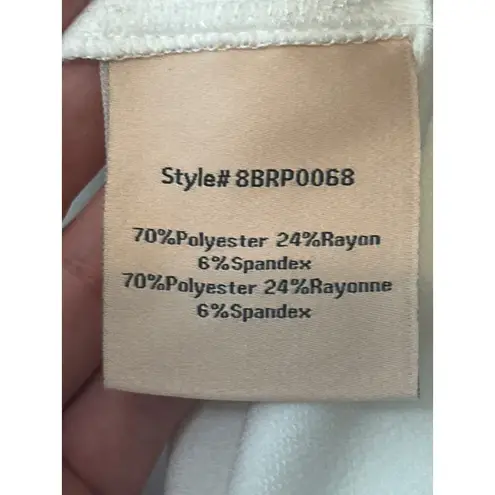 Badgley Mischka White Lounge Jogger Pants Embroidered Face Patch Size Large, NWT