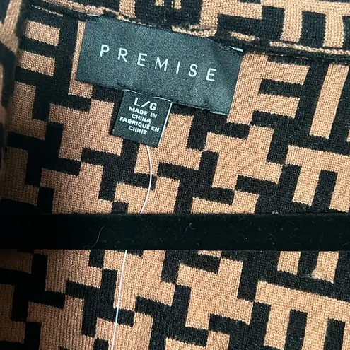 Premise NWT Cardigan Sweater Viscose Blend Large Brown/Black Size Large