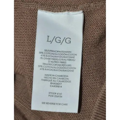 CAbi Ladies Brown Button Up Long Sleeve Midi Sweater Cardigan Shift Dress Size L