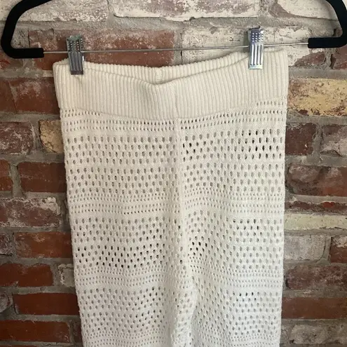 Sincerely Jules Cotton Crochet Knit Stretch Flare Casual Pants White Size XS