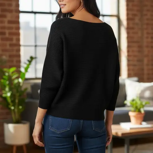 NWT I.N.C Womens Modern Dolman Pullover Sweater Deep Black S