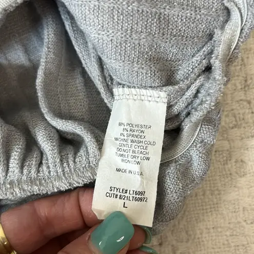 Hailey & Co. Hailey & Company grey ribbed sparkle long sleeve sweater cinched waist Large