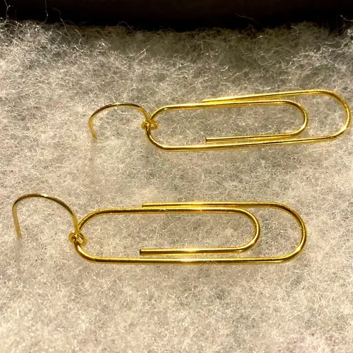 Paper Clip Earrings Gold Minimalist Fashion Jewelry Gift