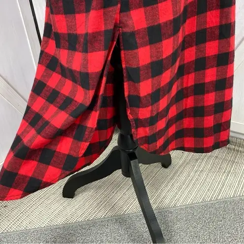 Woolrich Vintage Buffalo Check Flannel Nightshirt Red Black Small Maxi