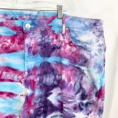 Gloria Vanderbilt Plus Size 24W Shorts Handmade Tie Dye Denim Purple Pink 928
