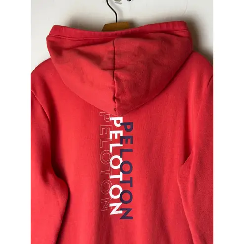 Peloton Jacket Women XL Red Full Zip Hoodie Sweatshirt Logo Graphic Athletic