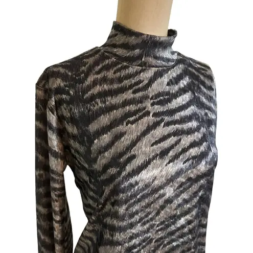 Versace Gianni  Gray & Black Animal Print Turtleneck size Small