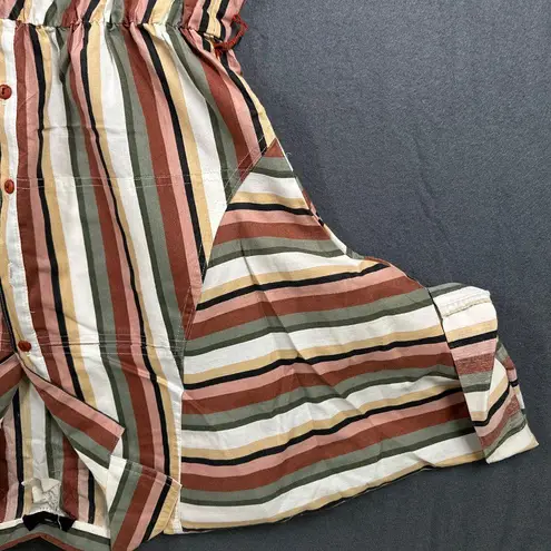 Vtg Rhymes Womens 12 Made in USA Cottagecore Granny Dress NO Belt Button Top Green