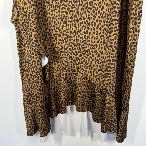 Lands' End swimsuit skirt cover up leopard print size medium Black