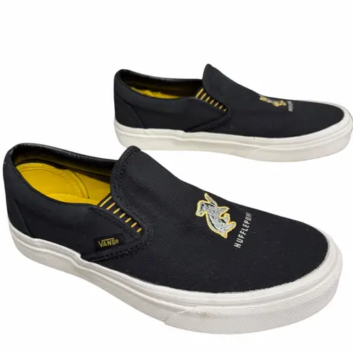 Vans x Harry Potter Shoes Womens 7.5 Black Hufflepuff Classic Slip On Streetwear