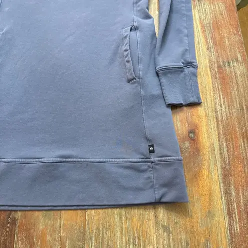 Women's American Giant Long Sleeve Moto Sweatshirt Dress M Blue/Gray Blue Size M