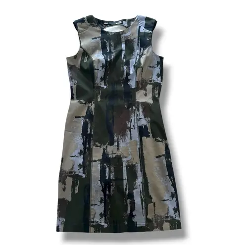 Love moschino Black Olive Gray Abstract Bodycon Dress - Size 12