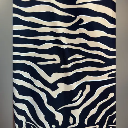 J. McLaughlin Zebra Animal Print Catalina Cloth Stretch Faux Wrap Dress M
