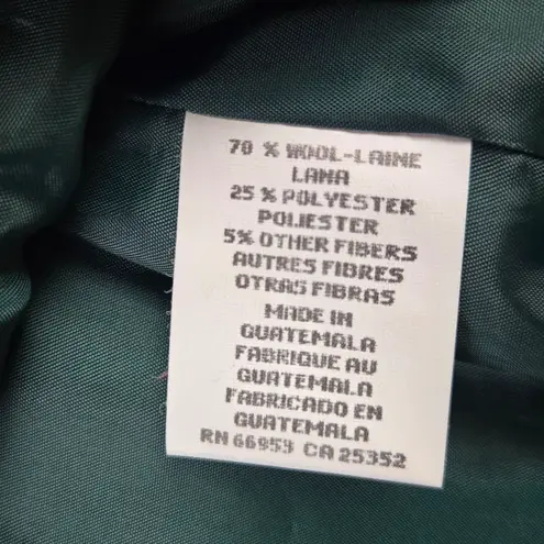 Leslie Fay 1980s Vintage Green Plaid Tartan Wool Academia Blazer Jacket Size 10