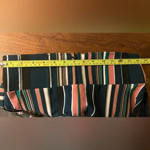 7th Avenue Design Studio New York and Company Green Striped Belted Skirt Sz XS