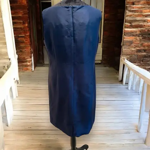Amanda Smith pure silk shift dress with matching blouse size 14p/LgP navy blue - Image 8