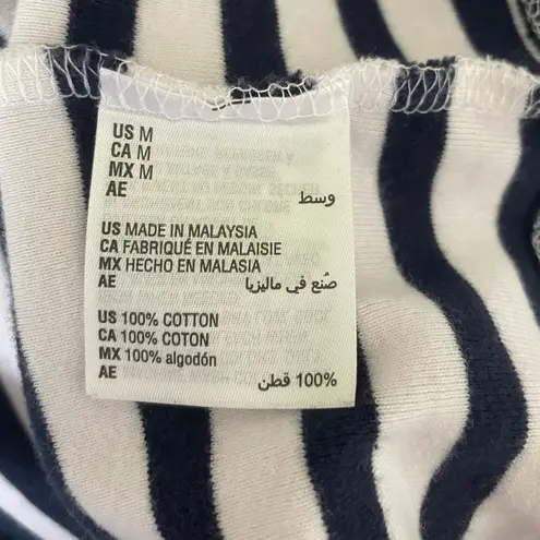 Karen Scott Women T-shirt Dress Navy Striped M Blue White Casual Preppy Coastal