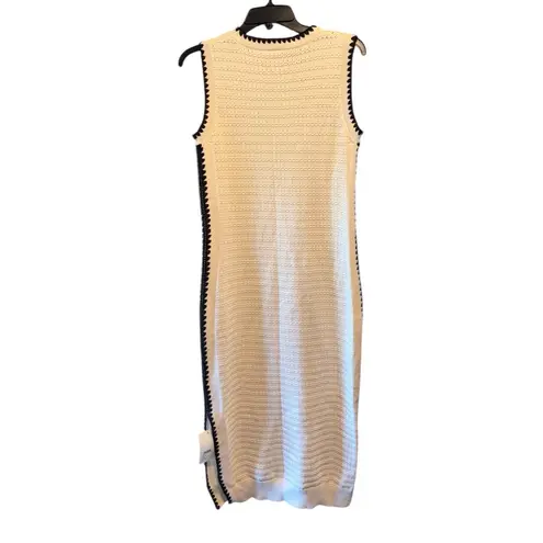 Varley Dwight Tank Knit Midi Dress Birch Pointelle Cotton Sleeveless Small NWT