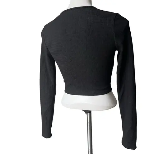 Cider  V-neck Solid Long Sleeve Top, Sz S