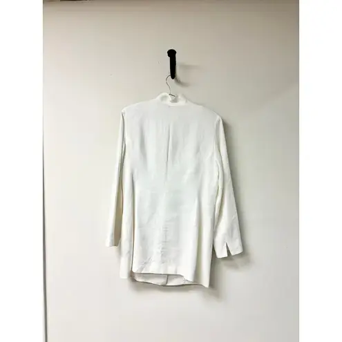 Brooks Brothers 346 Linen Long Sleeve Long Blazer Jacket White Women's Size 12